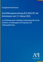 Europäische Kommission, Verordnung über Antidumpingzoll auf Dekorpapier aus China. Blauer Hintergrund, Verlag-Logo unten.