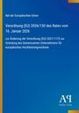Cover der Verordnung (EU) 2026/150, Rat der Europäischen Union, Antiphon Verlag, blau mit gelbem Rand.