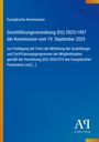 Text: "Europäische Kommission Durchführungsverordnung (EU) 2025/1907 Antiphon Verlag." Blaues Design mit gelbem Streifen.