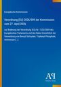 Text: Verordnung (EU) 2026/909 der Kommission. Blauer Hintergrund, gelbe Details, Logo "AQ Antiphon Verlag".