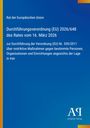 Text über EU-Verordnung gegen Maßnahmen in Iran, blauer Hintergrund, gelber Streifen links, Logo unten rechts.