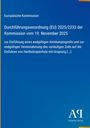 Oben: "Europäische Kommission, Durchführungsverordnung (EU) 2025/2333 der Kommission vom 19. November 2025." Unten rechts: "Antiphon Verlag" und ein stilisiertes Logo. Hintergrund blau.