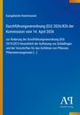 Text über EU-Durchführungsverordnung 2026/826 zur Änderung der Verordnung 2019/2072. Blau mit gelbem Rand.