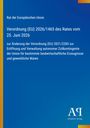 Text: Verordnung (EU) 2026/1465 des Rates vom 25. Juni 2026. Hintergrund: Blau mit gelbem Rand links. Logo: "ΑR".