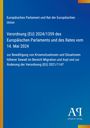 Titel: Verordnung (EU) 2024/1359 zur Bewältigung von Krisensituationen im Bereich Migration und Asyl. Blauer Hintergrund.