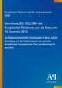 Verordnung (EU) 2023/2869 des Europäischen Parlaments vom 13. Dezember 2023. Blauer Hintergrund, Antiphon Verlag Logo.