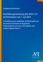 Text: Durchführungsverordnung (EU) 2023/1122 [...] Kommission vom 7. Juni 2023 [...] Antidumpingzoll [...] warmgewalzt [...] Stahl. Illustration mit Blau- und Gelbtönen, unten rechts Logo "ΑΡ Antiphon Verlag".