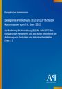 Text über Änderungen von EU-Verordnungen zu Pestiziden und Industriechemikalien. Blau mit gelber, oranger Kante.