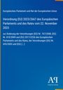 Verordnung (EU) 2023/2667 des Europäischen Parlaments und des Rates vom 22. November 2023, blauer Hintergrund.
