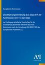 "Durchführungsverordnung (EU) 2023/814 der Kommission vom 14. April 2023" steht auf blauem Hintergrund. Unten ein Logo.