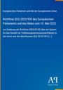Blauer Hintergrund, oben: "Europäisches Parlament und Rat der Europäischen Union." Unten Logo: "AR Antiphon Verlag".