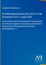 Durchführungsverordnung (EU) 2023/1773 der Kommission vom 17. August 2023. Blauer Hintergrund, gelber Rand.