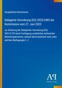 Europäische Kommission, Titel der Verordnung und Änderungen auf blauem Hintergrund, links gelber Streifen, unten Logo.