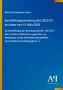 Rat der Europäischen Union. Durchführung EU-Verordnung 2023/571, 13. März 2023. Blaues Layout mit vertikalen Farbstreifen.
