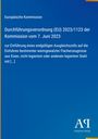 Europäische Kommission: Durchführung einer EU-Verordnung zu Ausgleichszoll auf Stahleinfuhren. Blaues Hintergrunddesign.