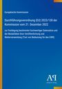 Europäische Kommission: Verordnung (EU) 2023/138; Veröffentlichung hochw. Datensätze. Blau mit gelbem Rand.