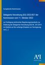 Text zur Delegierten Verordnung der Europäischen Kommission, blauer Hintergrund, gelber Streifen links, Verlag-Logo unten.