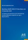 Rat der EU, Beschluss (GASP) 2022/2178 vom 8. Nov. 2022 zur Änderung des Beschlusses 2013/184/GASP zu Myanmar/Birma. Links gelbe und rechteckige Elemente oben. Unten Logo: Antiphon Verlag.