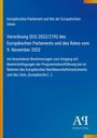 Verordnung (EU) 2022/2192 des Europäischen Parlaments. Blauer Hintergrund mit weißem Text, Logo unten rechts.
