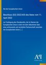 "Beschluss (EU) 2022/655 des Rates vom 11. April 2022" steht zentral auf blauem Hintergrund mit gelben Rand. Logo unten.