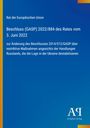 Text: "Rat der Europäischen Union, Beschluss (GASP) 2022/884 vom 3. Juni 2022." Blaues Design mit gelbem Streifen links.