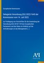 Text: "Europäische Kommission. Delegierte Verordnung (EU) 2022/1645 der Kommission vom 14. Juli 2022". Blauer Hintergrund.
