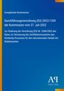 Text über EU-Verordnung zur Änderung des Kimberley-Prozesses. Blaues Design mit gelbem Rand. Antiphon Verlag-Logo.