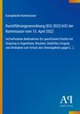 Text zur europäischen Verordnung, blaue Hintergrundfarbe, gelber vertikaler Streifen links, Logo unten rechts.