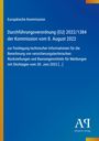 Europäische Kommission, Verordnung (EU) 2022/1384. Blaues Cover, gelber Streifen, weißer Text, Verlag-Logo unten.