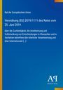 Text: Rat der Europäischen Union, Verordnung (EU) 2019/1111 des Rates vom 25. Juni 2019. Blau-gelber Hintergrund.