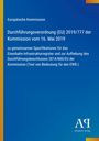 Europäische Kommission, Durchführungsverordnung (EU) 2019/777, 16. Mai 2019. Blau Hintergrund, gelber Rand.