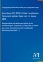Text zu Verordnung (EU) 2019/125 über Handel von Gütern zur Todesstrafe und Folter. Blauer Hintergrund, Antiphon Verlag Logo.
