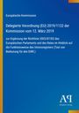 Text: "Europäische Kommission, Delegierte Verordnung (EU) 2019/1122...", auf blauem Hintergrund mit gelbem Streifen links.