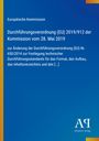 Europäische Kommission, Durchführungsverordnung (EU) 2019/912 vom 28. Mai 2019. Blau mit gelbem Rand links.