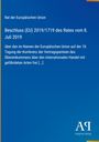 Oben steht: "Rat der Europäischen Union. Beschluss (EU) 2019/1719 des Rates vom 8. Juli 2019..." Auf blauem Hintergrund.