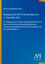 Beschluss (EU) 2019/2143 des Rates vom 11. November 2019, gelber Rand links, blauer Hintergrund, weißes Logo.