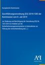 Europäische Kommission, Verordnung (EU) 2019/1383 vom 8. Juli 2019. Blaues Layout mit gelbem Rand, Logo unten rechts.