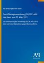 Text: "Rat der Europäischen Union, Durchführungsverordnung (EU) 2021/480 des Rates vom 22. März 2021, Maßnahmen gegen Myanmar/Birma." Logo unten rechts. Blaues Farbschema mit gelbem Streifen.
