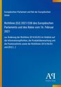 Richtlinie (EU) 2021/338 des Europäischen Parlaments. Blauer Hintergrund mit gelben Streifen und Logo "AP" Antiphon Verlag.