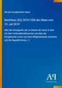 "Beschluss (EU) 2019/1260 des Rates vom 15. Juli 2019. Blauer Hintergrund, gelbe Streifen. Antiphon Verlag Logo."