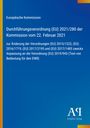 Auf blauem Hintergrund steht der Titel einer EU-Durchführungsverordnung. Links gelber Rand. Unten rechts Logo des Antiphon Verlags.