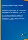 Text: Verordnung (EU) 2021/947 zur Schaffung des Instruments für Nachbarschaft, mit blauem Hintergrund und gelbem Rand.