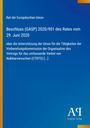 Text über EU-Beschluss zu Nuklearversuchsverbot vom 29. Juni 2020. Unten links gelbe Linie, unten rechts Verlagslogo.