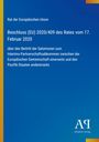 „Rat der Europäischen Union, Beschluss (EU) 2020/409 des Rates vom 17. Februar 2020...“ Text auf blauem Hintergrund.