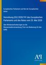 Text über Verordnung (EU) 2020/741 zur Wasserwiederverwendung. Blauer Hintergrund mit gelbem Rand und Verlag-Logo.