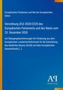 Text in Weiß auf blauem Hintergrund: Verordnung (EU) 2020/2220 des Europäischen Parlaments und Rates. Unten "Antiphon Verlag" Logo.
