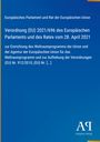 Verordnung (EU) 2021/696, Europäisches Parlament, Weltraumprogramm und Agentur. Blau mit gelbem Rand, Logo: AP.
