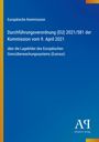 Text: "Europäische Kommission Durchführung..." enthält Informationen über Verordnungen und Eurosur. Blaues Design mit Logo unten.