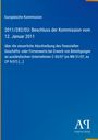 Europäische Kommission: Beschluss 2011/282/EU vom 12. Januar 2011 über steuerliche Abschreibung. Blaues, schlichtes Design.