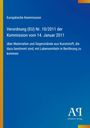 Europäische Kommission: Verordnung (EU) Nr. 10/2011 über Materialien für Lebensmittelkontakt. Gradient blau. Logo: "AR".